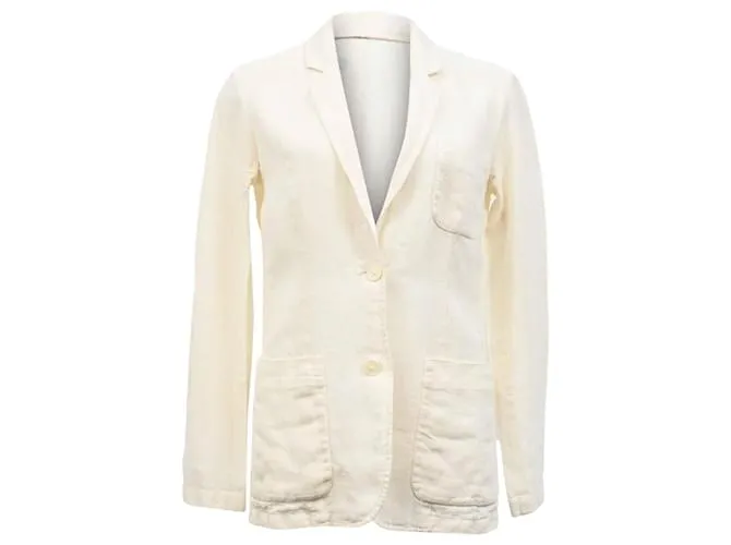 Blazer a un bottone Michael Kors in lino bianco Crudo
