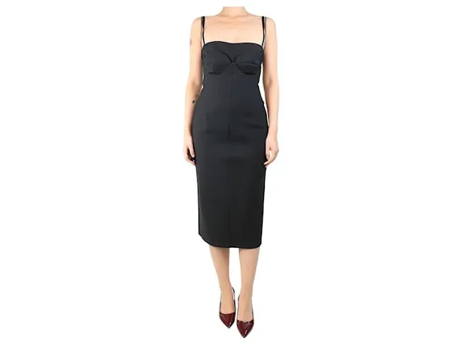 Sportmax Abito midi nero con bustier - taglia UK 10