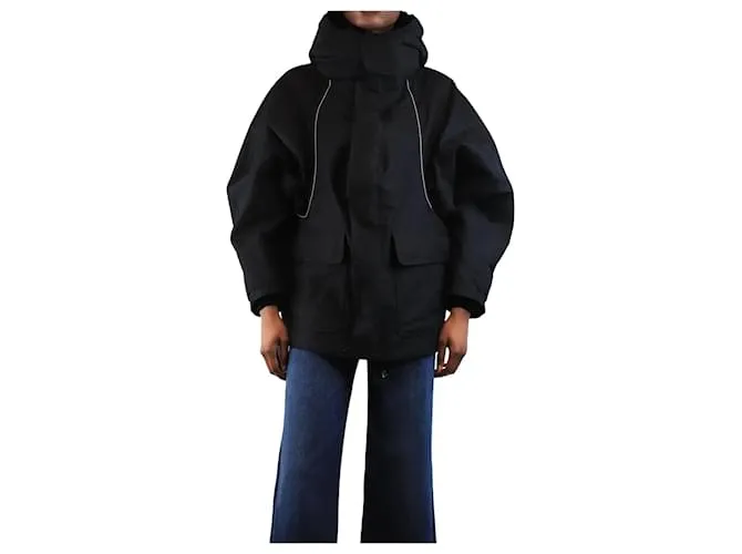 Balenciaga Giacca nera con cappuccio - taglia UK 6 Nero
