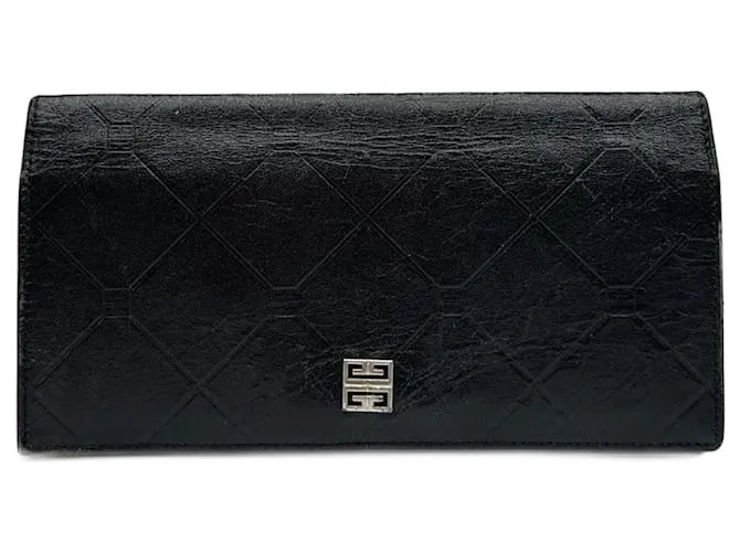 Portafoglio in pelle vintage Givenchy GV3 nero
