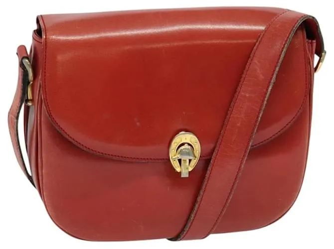 Céline Borsa a Spalla CELINE in Pelle Rossa Dorata Auth nb429 Rosso D'oro
