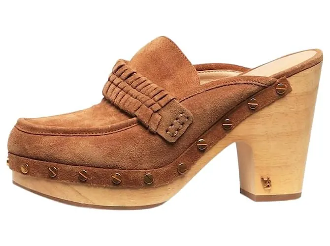 Veronica Beard Zoccoli in suede marrone - taglia UK 4.5