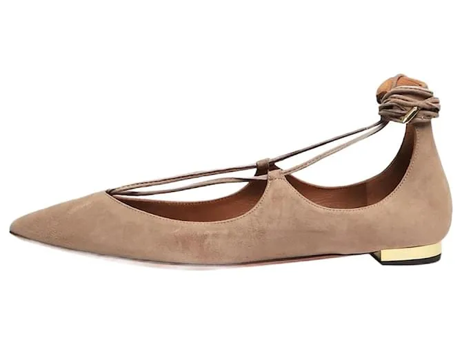 Aquazzura Ballerine Christy in suede rosa - taglia EU 37