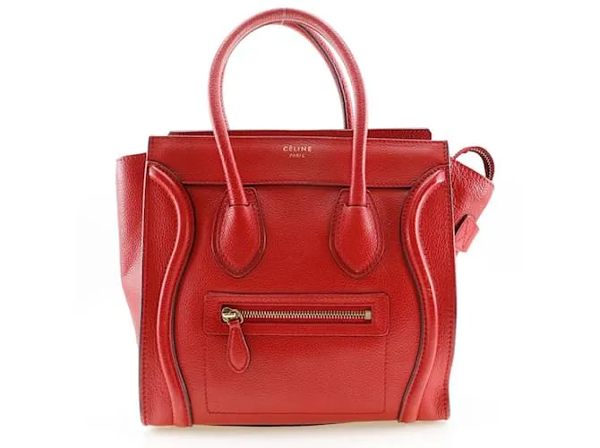 Céline Borsa a mano Celine Luggage Micro Shopper Rosso