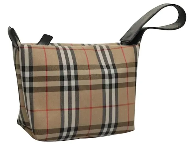 Autre Marque Borsa a mano in nylon beige con motivo Nova Check di Burberrys, argento autentico mr1169