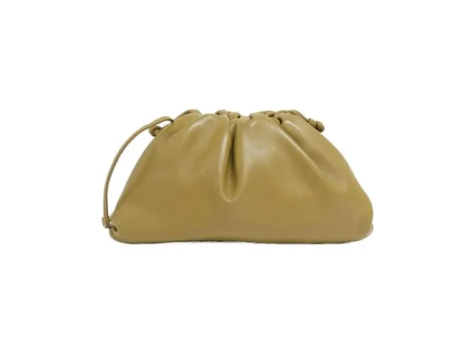 Borsa a spalla in pelle senape Bottega Veneta