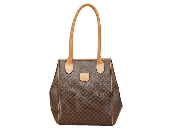 Céline Borsa a Spalla 2 in 1 in Pelle PVC Macadam Marrone CELINE