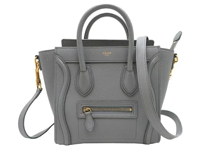 Céline Borsa a mano Celine Luggage Nano Shopper Marrone Grigio antracite