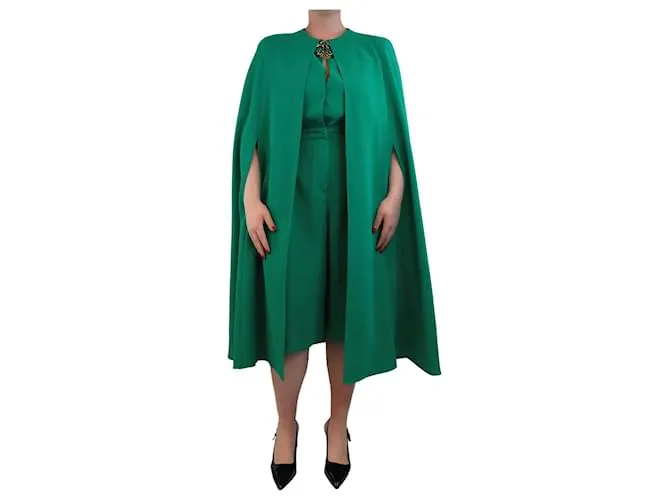 Elie Saab Tuta in crepe verde allegro - taglia UK 12
