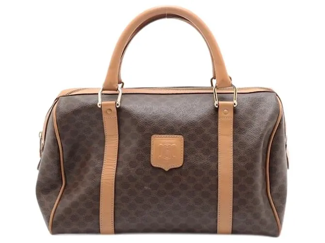 Céline Borsa a mano in PVC e pelle marrone