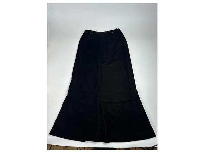 Gonna lunga vintage Givenchy in velluto nero