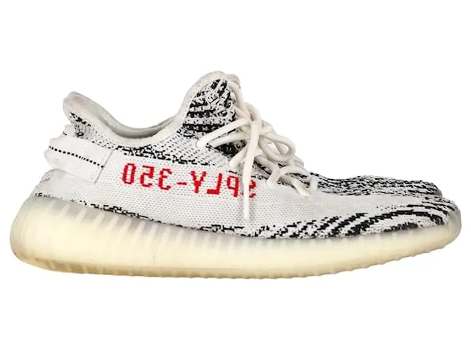 Sneakers Yeezy Boost 350 V2 Zebra in cotone bianco