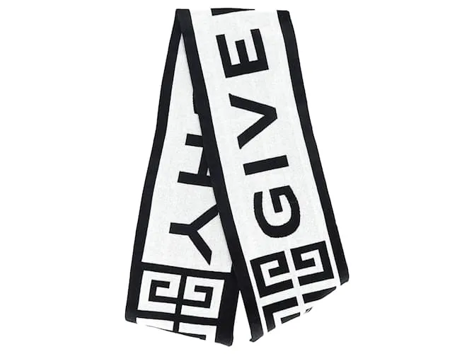 Sciarpa con logo Givenchy in cotone bianco