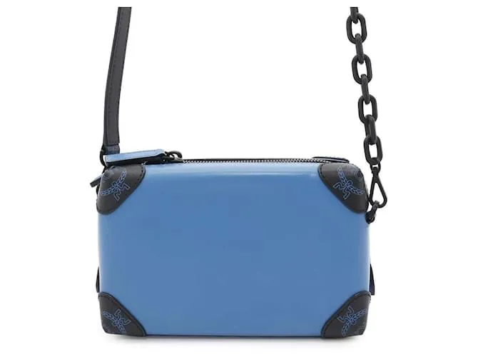 Borsa a spalla MCM Soft Berlin Mini in pelle Blu