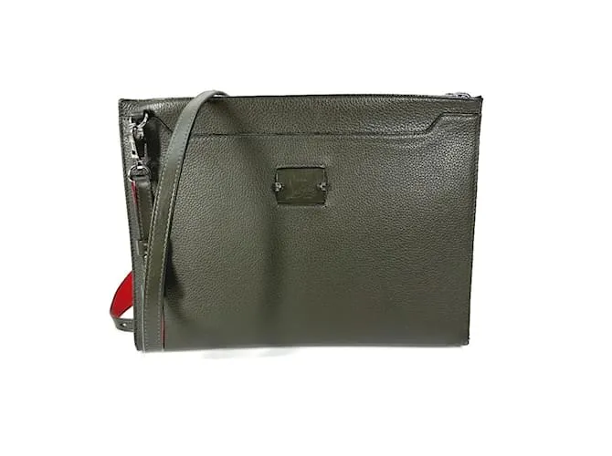 Borsa 2WAY in pelle khaki Christian Louboutin Cachi