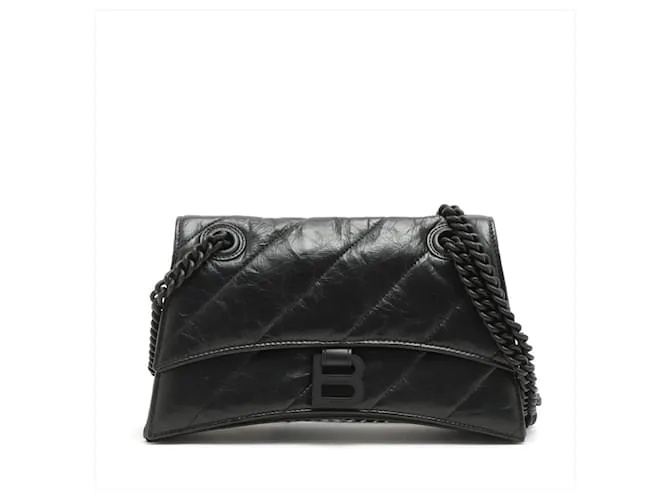 Balenciaga Borsa a tracolla in pelle Hourglass Small Nera Nero