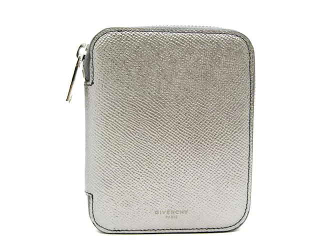 Portafoglio rotondo con zip Givenchy BK606SK134 Argento Metallico