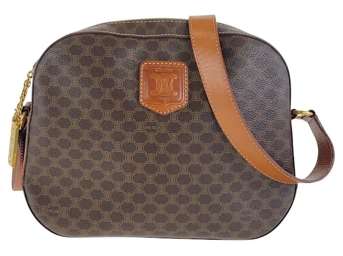 Céline Borsa a Spalla Celine Macadam in PVC/Pelle M94 Marrone