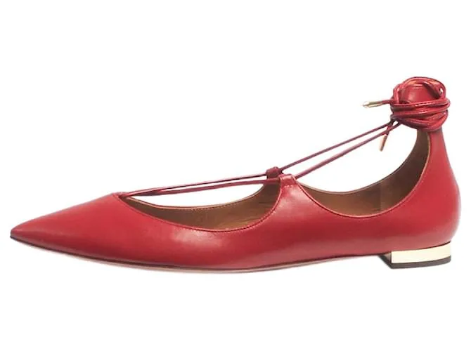 Aquazzura Ballerine Christy in pelle rossa - taglia EU 37 Rosso