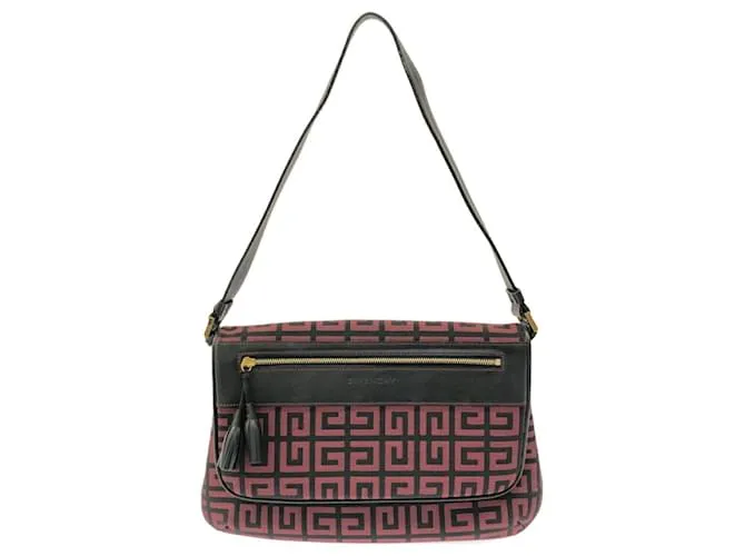 Borsa a spalla in tela e pelle rossa Givenchy Rosso