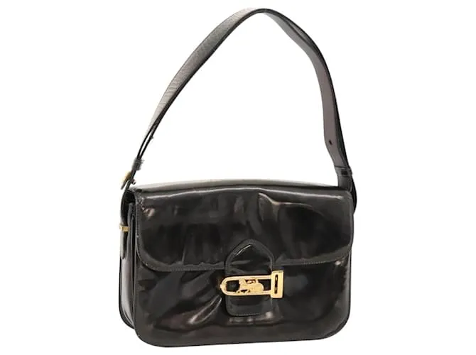 Céline Borsa a spalla a forma di carrozza trainata da cavallo CELINE Smalto Nero Auth bs24388