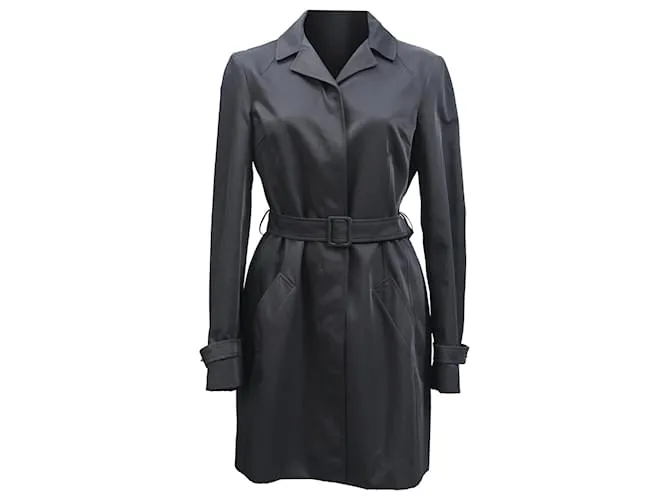 Trench coat con cintura Jil Sander in viscosa nera Nero