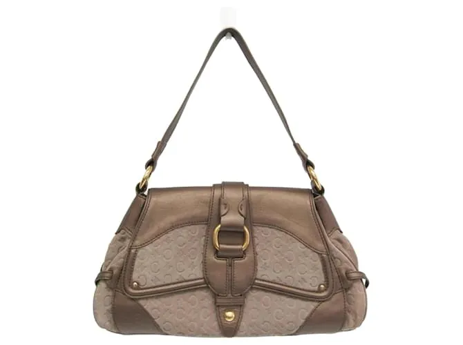 Céline Borsa a spalla donna Celine C Macadam Beige Bronzo