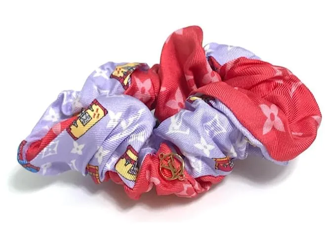 Set di scrunchie in seta Louis Vuitton Rosso Porpora