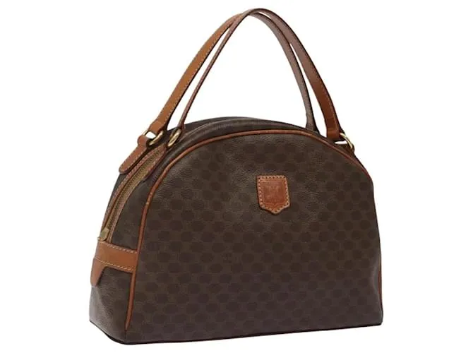 Céline Borsa a mano in tela Macadam CELINE in pelle PVC marrone oro Auth 118211 D'oro