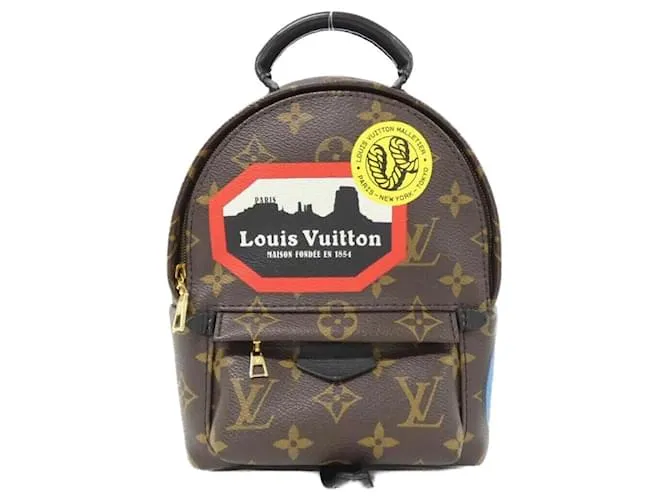 Zaino MINI Palm Springs Monogram World Tour di Louis Vuitton Marrone