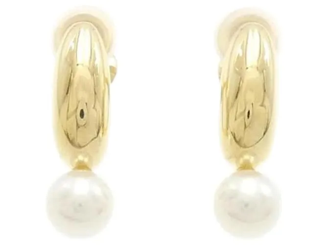 Orecchini a clip in perla Akoya in oro giallo 18K Mikimoto