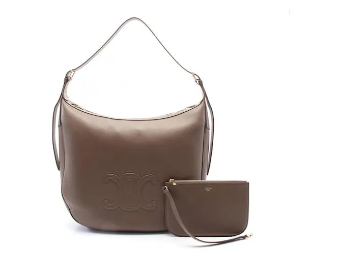 Céline Borsa a Spalla Grande Eloise in Pelle Celine 117243FLH19BG Metallico Bronzo