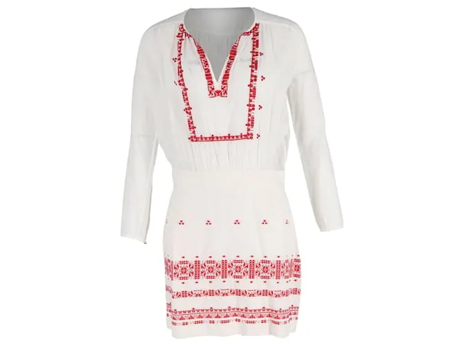 Abito Mini Ricamato Vanessa Bruno in Cotone Bianco