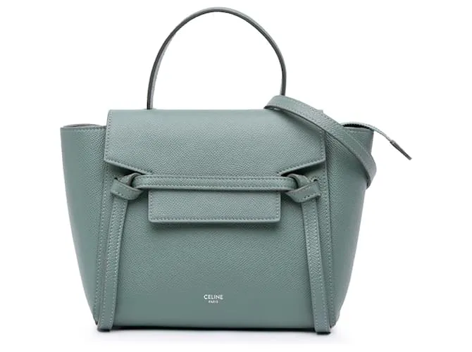 Céline Belt bag in pelle di vitello grana blu nano Celine Blu chiaro