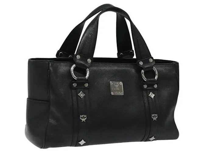 Borsa MCM in pelle nera argento autentica 117564 Nero