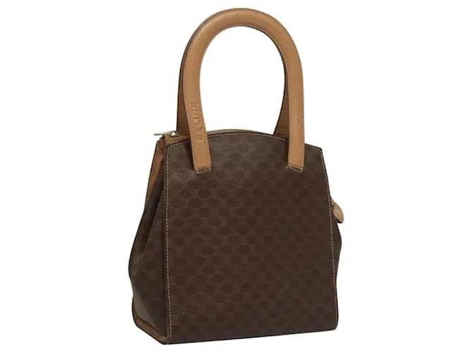 Céline Borsa a mano in tela Macadam CELINE in pelle PVC marrone oro Auth ar13467 D'oro