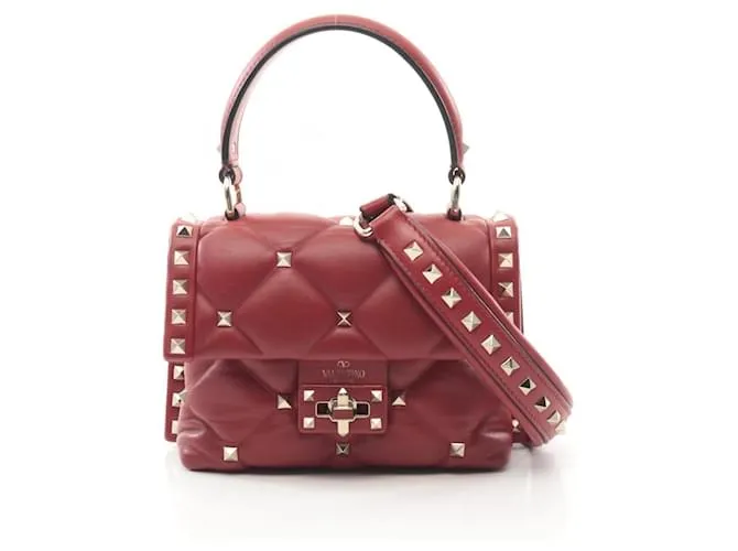 Borsa Valentino Rockstud in Bordeaux Bordò
