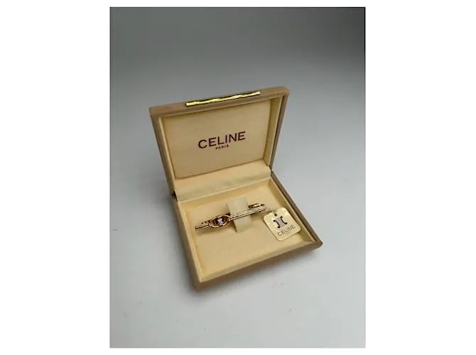 Céline Fermacravatta/fermagli di acciaio vintage Celine Paris nuovo D'oro
