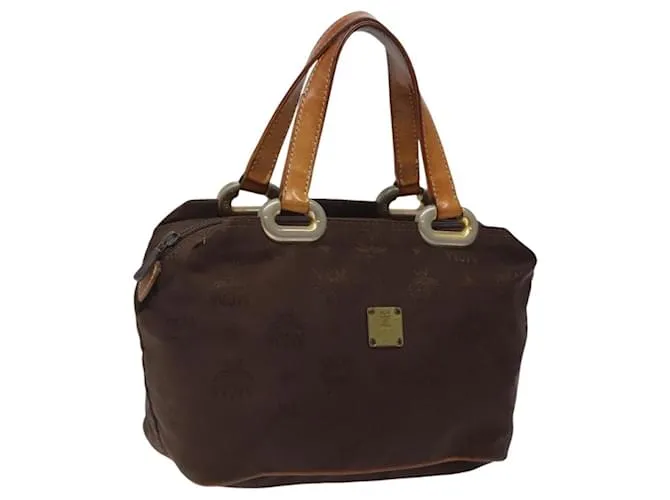 Borsa MCM Logogram Vicetos in nylon marrone e oro Auth bs24481 D'oro