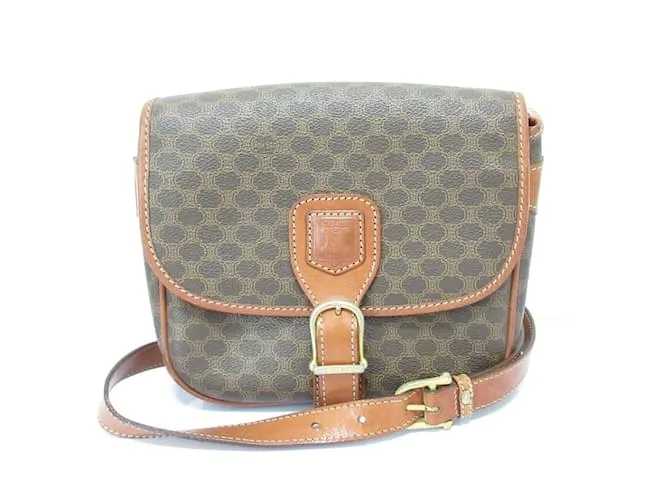 Céline Borsa a spalla in pelle Celine Macadam Marrone