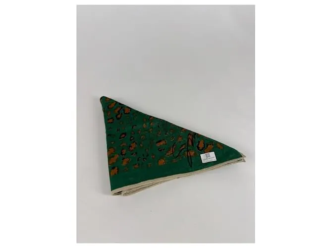 Tessuto vintage Givenchy verde leopardato