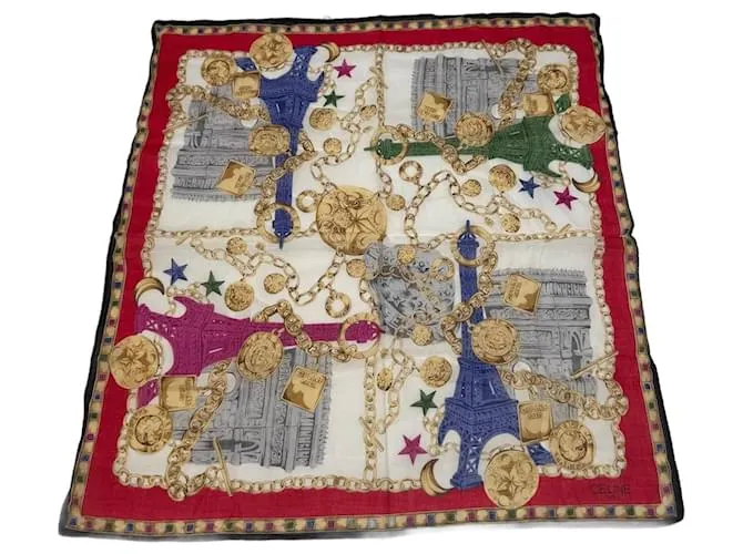 Céline Tessuto vintage Celine Parigi Multicolore