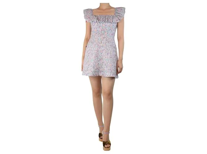 Zimmermann Abito mini a collo a volant multicolore Carnaby - taglia UK 10