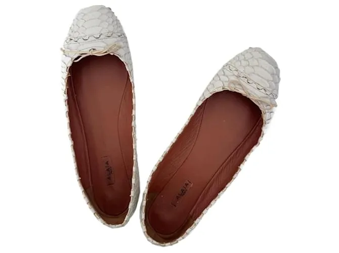 Alaïa ballet flats in pitone Bianco