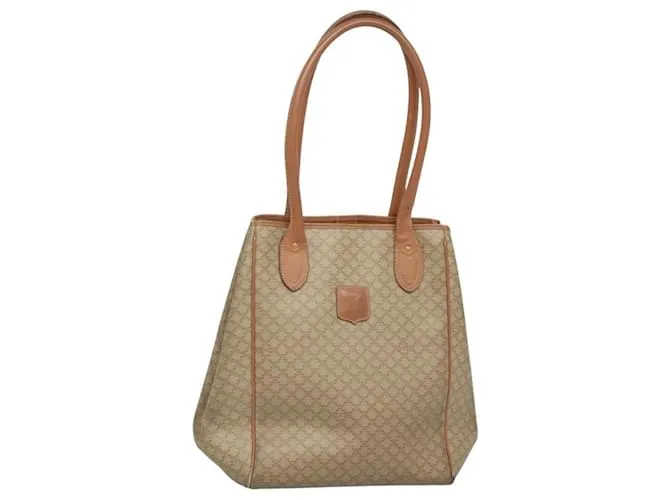 Céline Borsa a spalla in tela Macadam CELINE beige oro Auth bs24603 D'oro