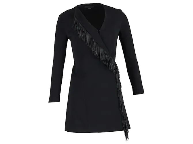 Abito mini con frange Alexander Wang in viscosa nera Nero