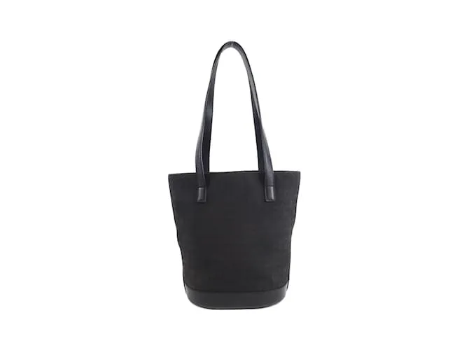 Céline Borsa a spalla in tela e pelle nera Celine Nero
