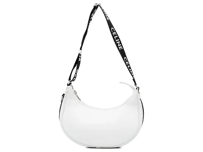 Céline Borsa a Spalla Ava in Pelle di Vitello Liscia Media Bianca Celine con Tracolla Celine Bianco
