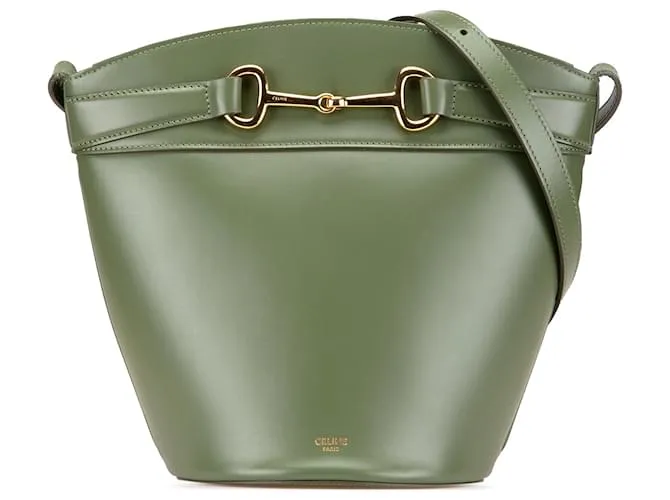Céline Borsa a secchiello Crecy in pelle verde Celine Verde oliva