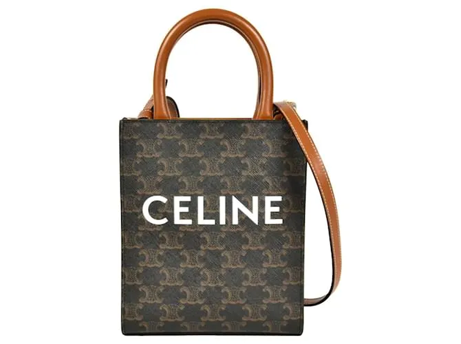 Céline Borsa a spalla cabas verticale mini CELINE Marrone